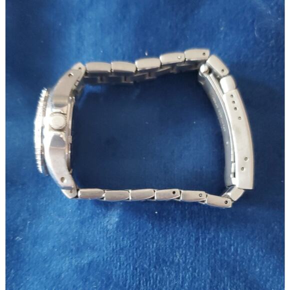 Fossil Watch Women Silver Tone Round White Dial Date Needs Battery 7" Wrist - Picture 3 of 6